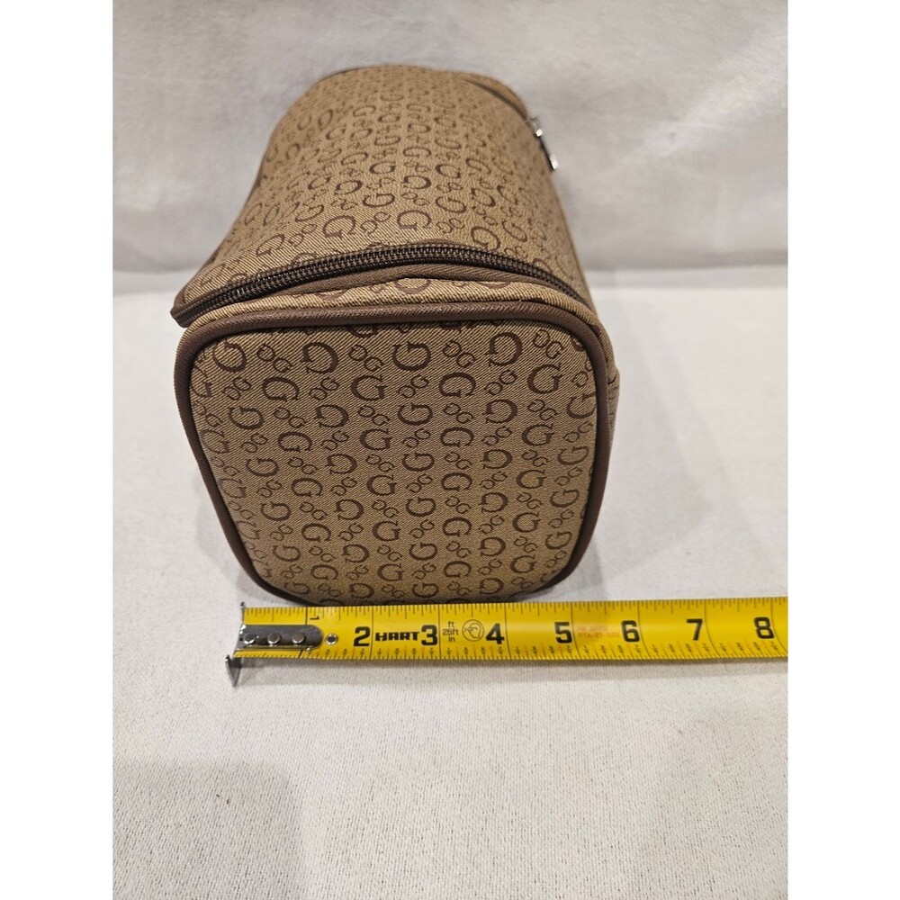 GUESS Monogram Travel Toiletry Case Cosmetic Bag With Zipper Top Front Unisex - Picture 7 of 10
